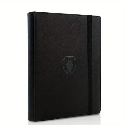 9-Pocket Trading Card Binder — Premium PU Cover Zip Card Holder Book, Durable Side-Loading Card Organizer