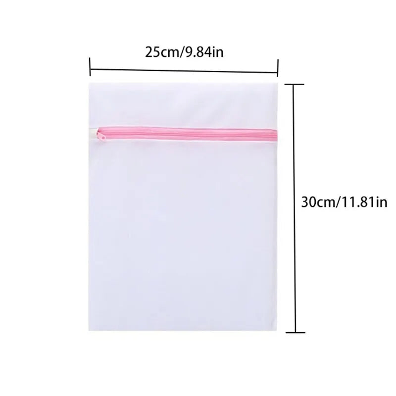 2Pcs/7Pcs Transparent Fine Mesh Laundry Bags – 6 Sizes Reusable Zippered Wash Bags for Machine Protection