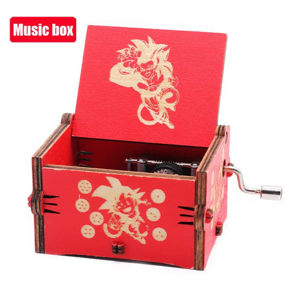 Antique Carved Wooden Hand Crank Music Box – Onepiece Figure, Perfect for Halloween & Christmas Birthday Gifts