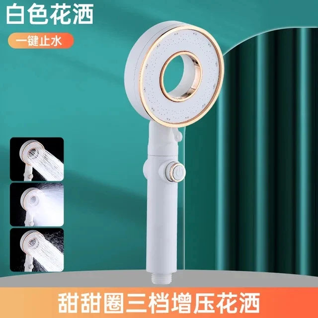 High Pressure Shower Head with 3 Modes – Adjustable Water-Saving Spray & One-Key Stop Nozzle for Bathroom Faucet Accessories