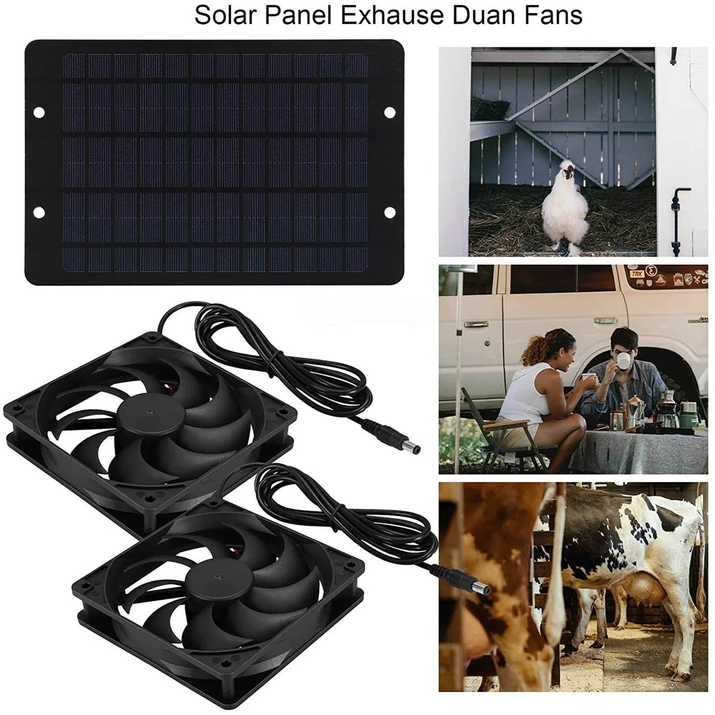 Solar Powered Mini Exhaust Fan – Portable Ventilator with Solar Panel Air Extractor for Chicken Coop, Dog House, RV & Greenhouse Cooling