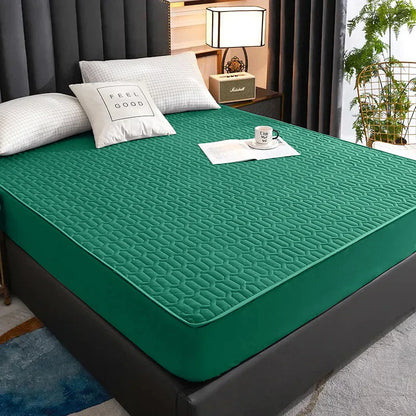 Waterproof Thick Quilted Mattress Cover — Latex Pad, Skin-Friendly Fitted Sheet Protector, 150/160/180x200cm