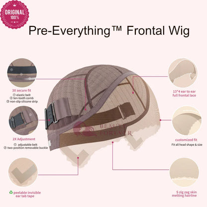 Beautyforever 3D Body Wave Lace Front Wig - Glueless, Ready-to-Wear, 100% Raw Human Hair, Bye Bye Knots