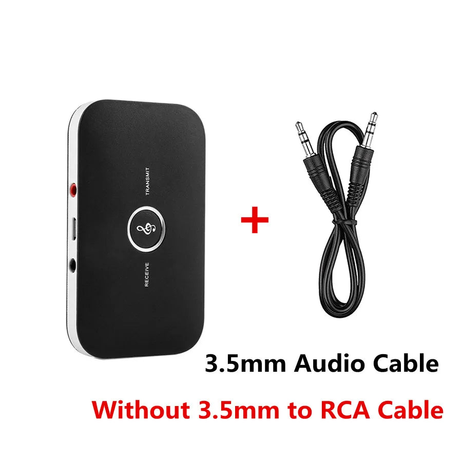 Bluetooth 5.0 Audio Transmitter & Receiver – Wireless RCA, 3.5mm AUX, USB Adapter for Car, PC, TV, Headphones