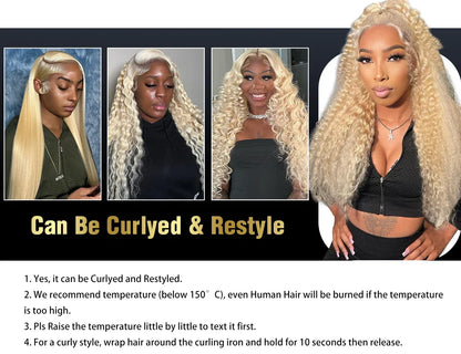 613 Honey Blonde Body Wave HD Lace Front Wig – 13x6 Transparent Glueless Human Hair Wig, 13x4 Lace Frontal, 180 Density
