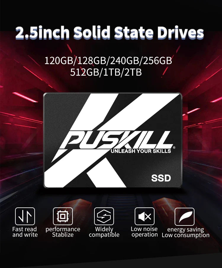 PUSKILL SATA3 SSD – 2.5" Internal Solid State Drive for Laptop & Desktop, Available in 120GB, 256GB, 512GB, 1TB, 2TB   2/2