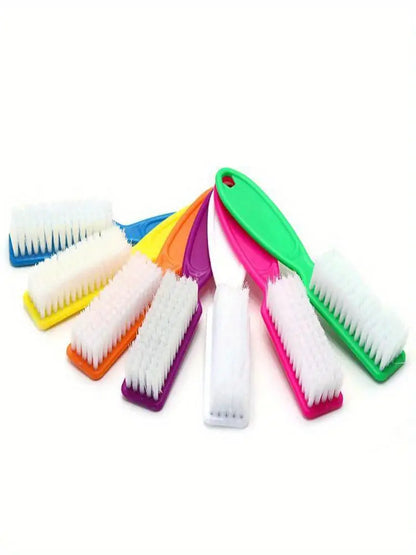 2PCS Nail Brush Set - Soft Plastic Long Handle Cleaning Brushes for Nail Art, Manicure & Dust Removal Care