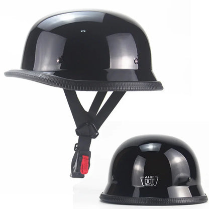 Vintage Motorcycle Cruiser Helmet – Retro Open Face Half Helmet, Germany Safety Helmet for Scooter & Motorcycle