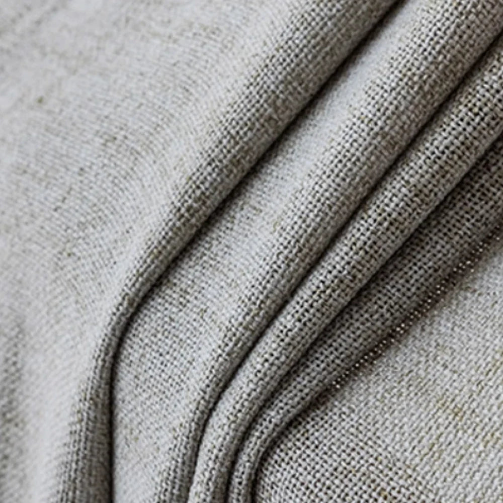 Modern Solid Color Pleated Window Curtain – Texture Floor-Length Yarn Cotton Translucent Curtain for Home