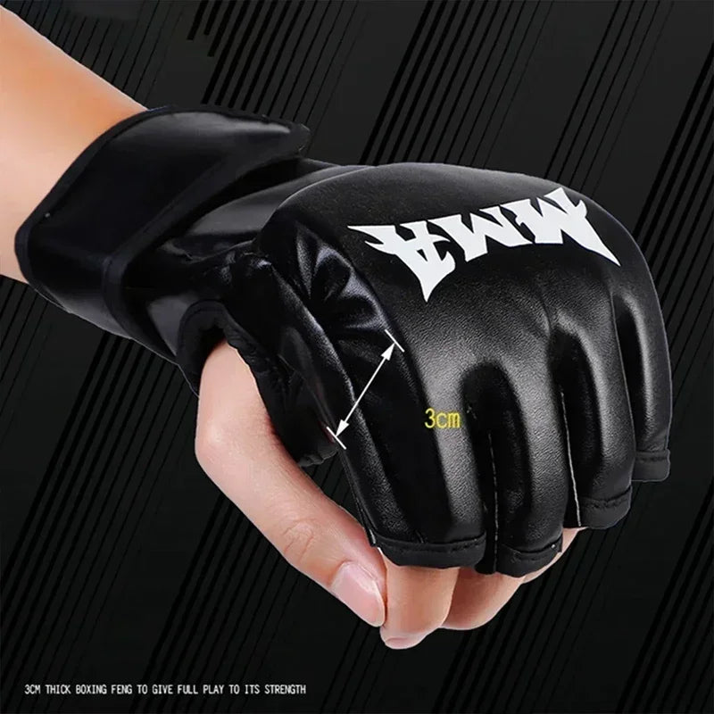 MMA Boxing Gloves - PU Training Gloves for Karate, Muay Thai, Sanda & Free Fight