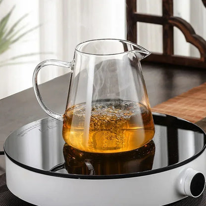 450ml-950ml Heat-Resistant Glass Teapot – Stainless Steel Tea Strainer Infuser, Flower Kettle for Kung Fu Teaware, Puer & Oolong Tea
