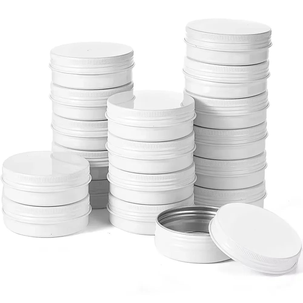 50PCS Aluminum Tin Jars – 5g to 100g Metal Containers for Cosmetic Creams, Lip Balm & Face Care
