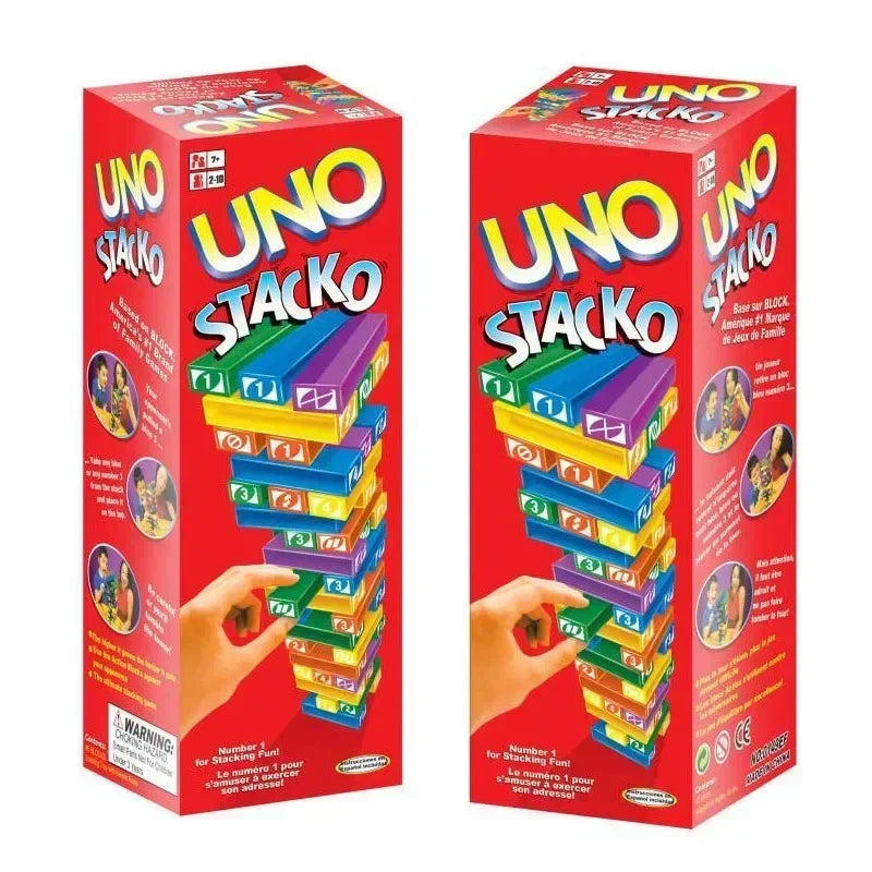 Stacko UNO Card Game – Family Board Game, Party & Educational Puzzle Toy, Birthday Gift