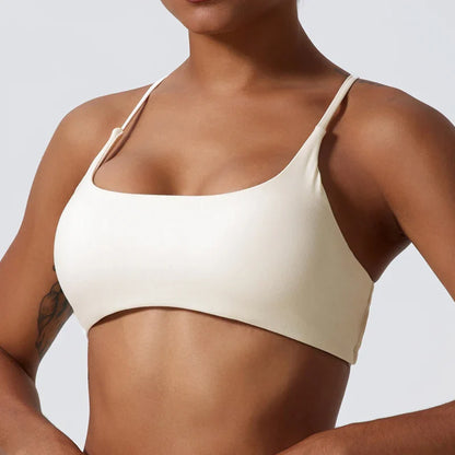 Premium Super Soft Cross Back Sports Bra: High-Quality Gym Top for Women - Ideal for Fitness, Running, and Yoga