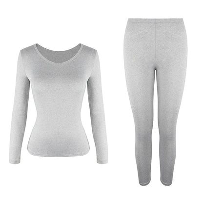 Women's Thermal Underwear Set - Fleece-Lined Long Johns Base Layer Top and Bottom, 2 Piece Set