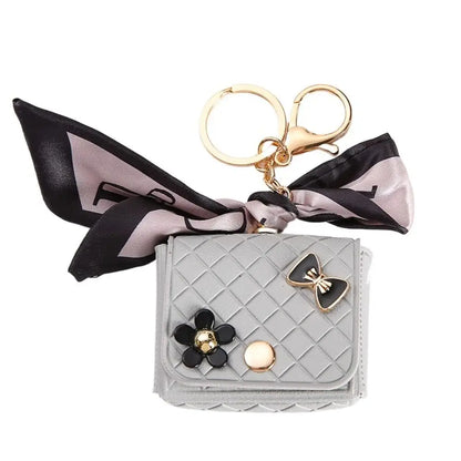 25cm Leather Earphone Storage Bag - Mini Keychain Pendant Bluetooth Headset Case Cover