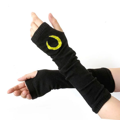 Warm Knitted Long Fingerless Gloves – Striped Elbow Mittens for Women, Fashion Christmas Gift