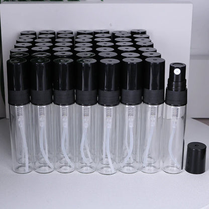 50-Pack 5ml Mini Glass Perfume Spray Bottles – Transparent High-Quality Portable Travel Sub-Bottles