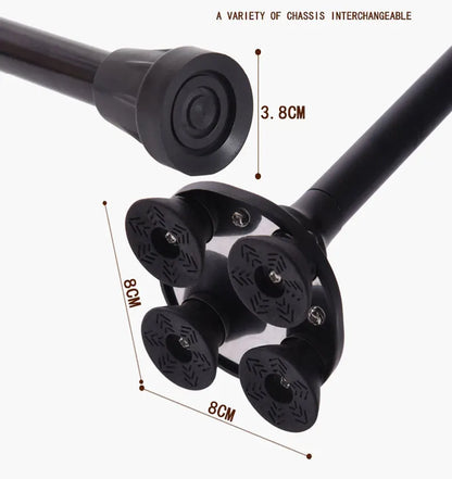 Non-Slip Retractable Walking Cane for Elderly – Aluminum Alloy Multifunctional Stick with LED Light for Seniors