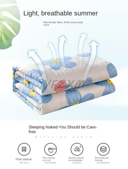 Quilted Spring Summer Quilt – Soft, Lightweight & Breathable Duvet for Queen Size, Comfortable & Washable