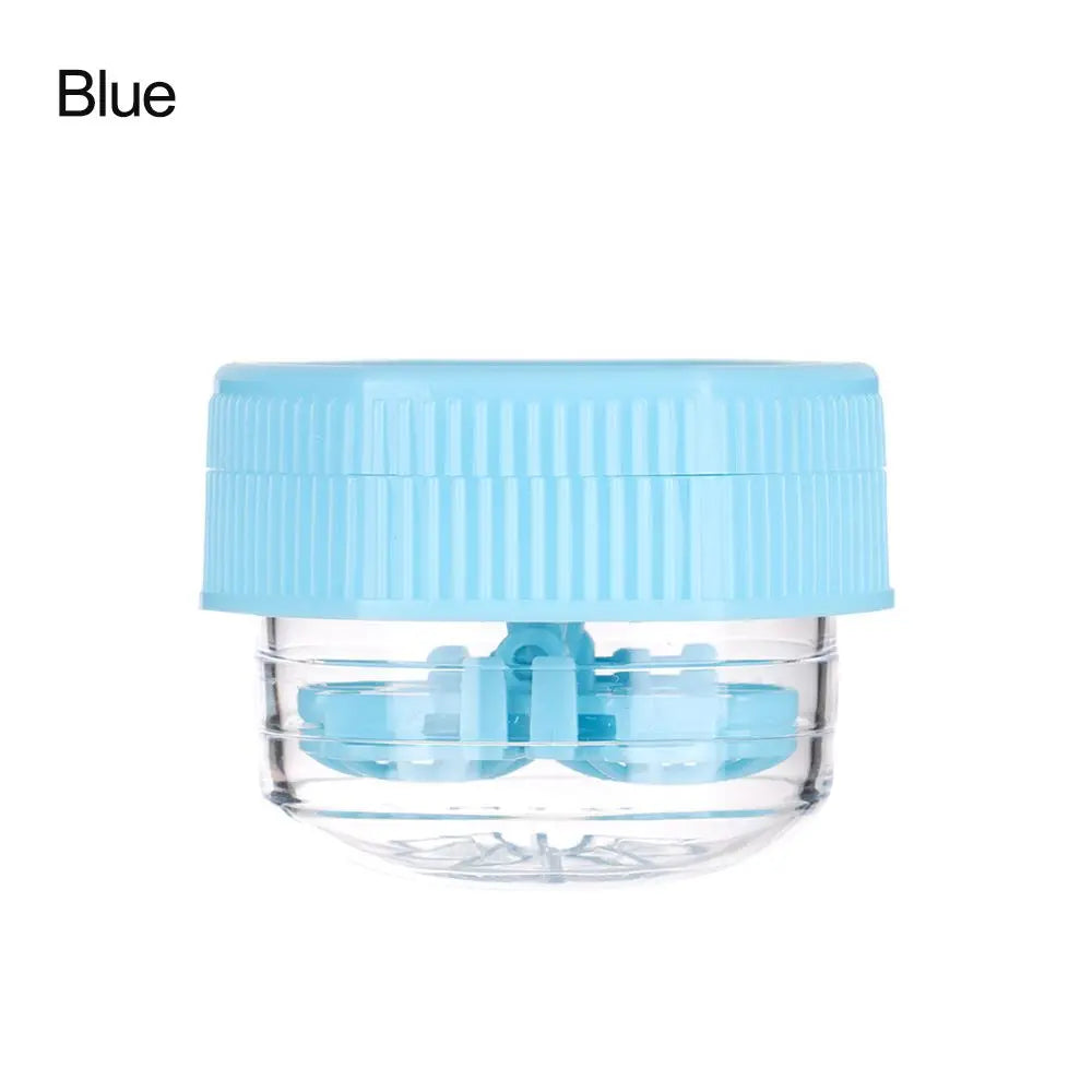 Portable Rotatable Contact Lens Cleaner Case – Manual Cleaning & Storage Container, Plastic Eyewear Accessories Holder for Travel