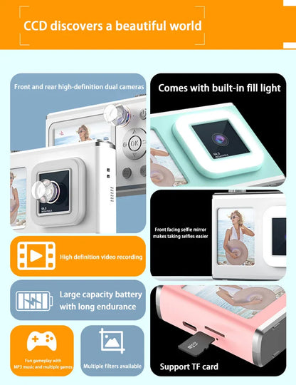 Xiaomi 64MP Digital Camera – HD Dual Lens with Zoom, Auto Focus, Smart Fill Light, Perfect for All Ages