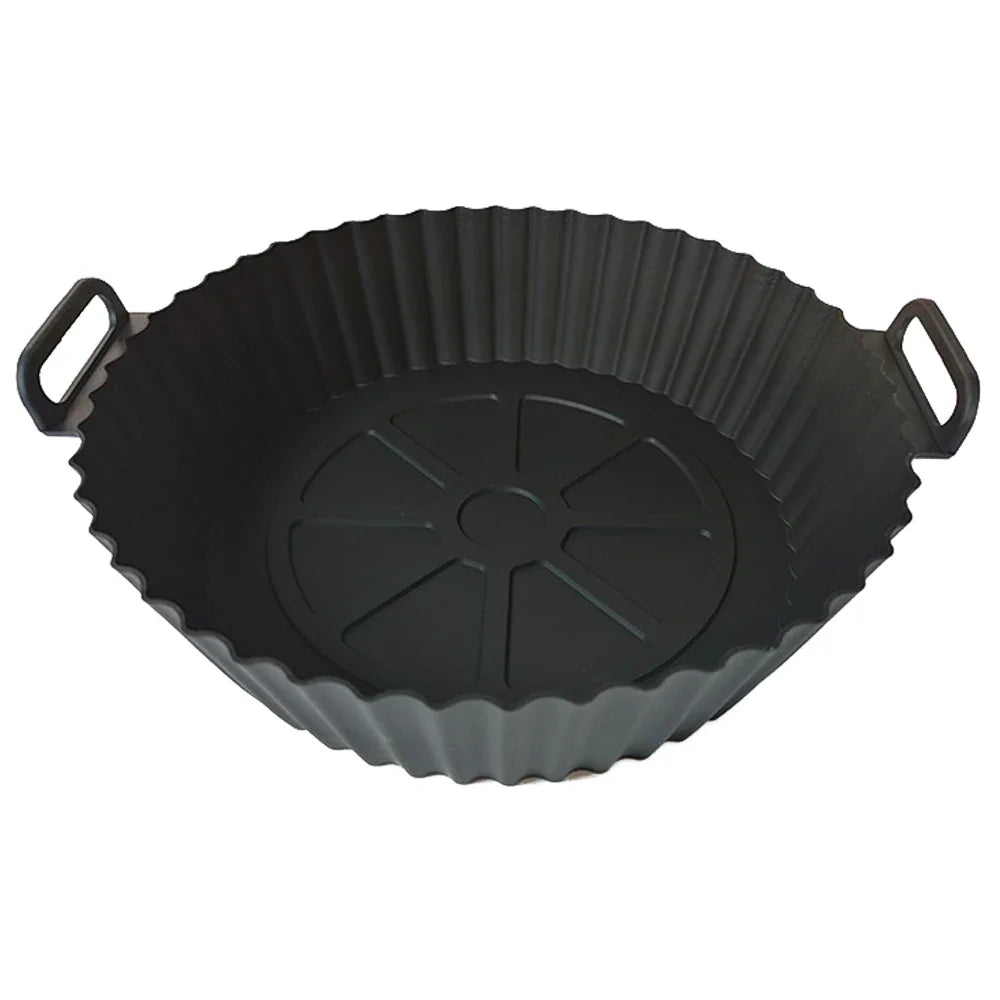 Reusable Silicone Air Fryer Liner Basket with Non-Stick Baking Tray & Pizza Pan for Kitchen Cooking