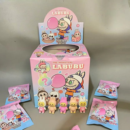 12pcs Mini Labubu V1 & V2 “Have A Sit” Figures – Cute Flocking Doll Collection & Decor Accessories