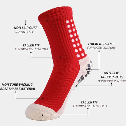 Anti-Slip Football Socks - Non-Slip Soccer, Basketball, Tennis & Cycling Grip Socks for Men