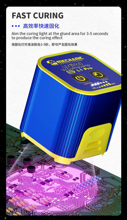 MECHANIC L1 Pro UV Curing Lamp – 7W High-Power Smart Repair Light for Fast UV Glue & Motherboard Curing