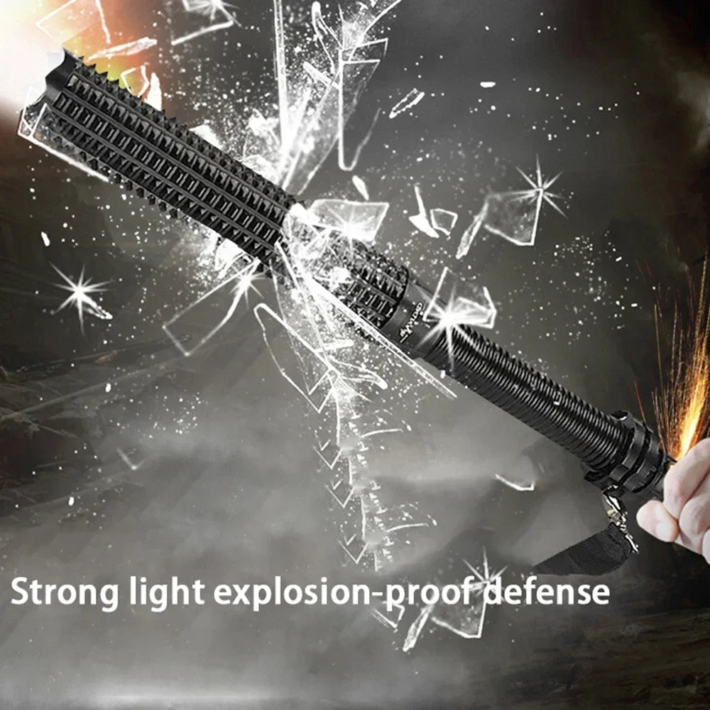LED Baseball Bat Flashlight: Aluminum Alloy, Focusable & Zoomable, Super Bright Self Defense Torch - Tactical Baton for Emergency Use