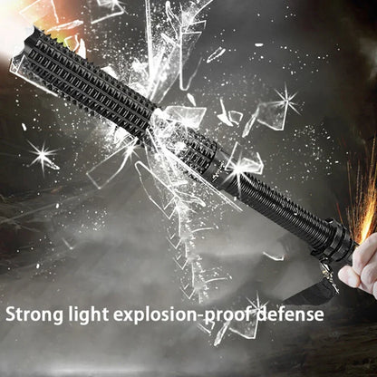 LED Baseball Bat Flashlight: Aluminum Alloy, Focusable & Zoomable, Super Bright Self Defense Torch - Tactical Baton for Emergency Use