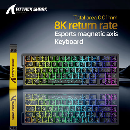 ATTACK SHARK X68HE Magnetic Gaming Keyboard - X68 Pro Rapid Trigger 8000Hz Mechanical Keyboard