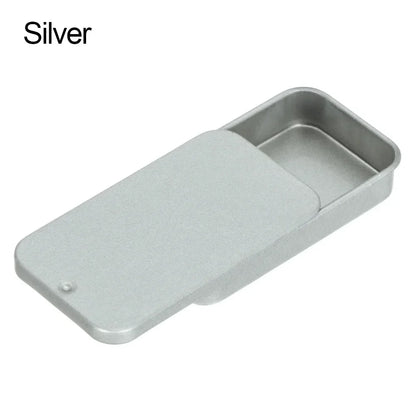 Metal Rectangular Mini Tin Box – Hinged Push-Top Candy, Pill & Small Storage Container