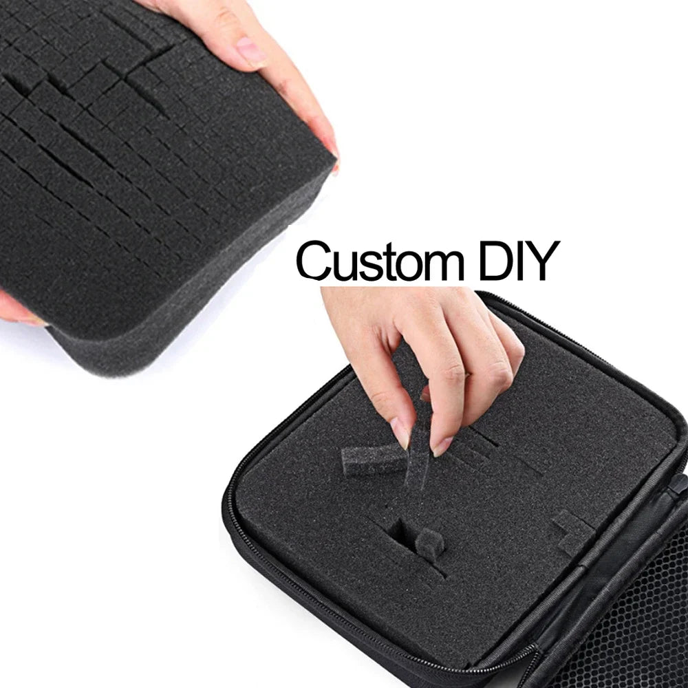 DIY Foam Hard Carry Case Storage Bag – Shockproof Travel Zipper Organizer for Camera & Outdoor Tool Accessories