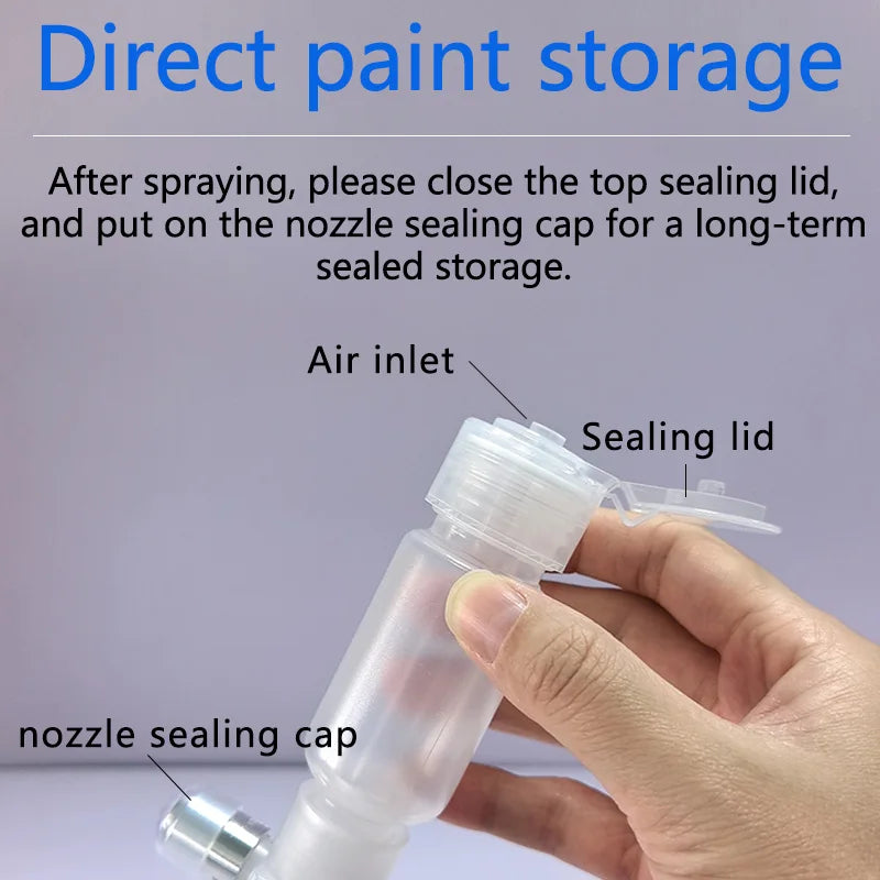 SHANGSE Upgraded No-Clean Airbrush – Portable Painting Tool with 0.3 & 0.5mm Spray Modules for Tattoo, Model, Cake Decoration & DIY Hobby