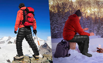MAPLELEAF Ultralight Down Pants – 800FP Warm Winter Ski, Snow, Windproof & Waterproof Trousers for Camping & Hiking