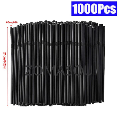50–3000Pcs Multicolor Drinking Straws – Disposable Beverage Straws for Milk Tea, Party, Wedding & Home Kitchen Use (Wholesale)