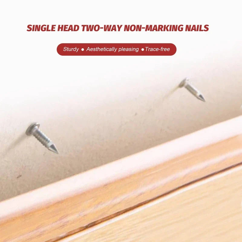Double Head Seamless Nails – Rust-Proof Metal Skirting Fixing Nails, No-Trace Wood Wall Mounting Hardware Fasteners