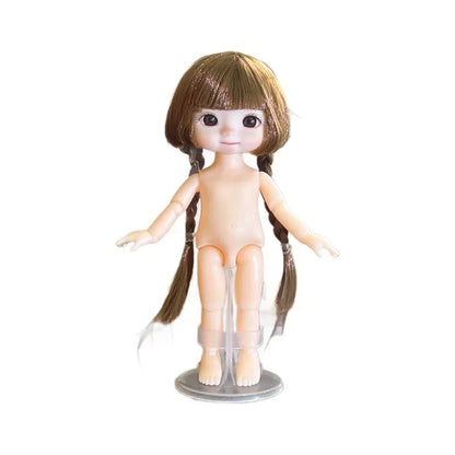 16CM Articulated Doll — 3D Simulation Eyes, 13-Joint Multi-Expression Little Girl Toy