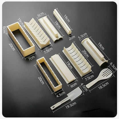 Multifunctional DIY Sushi Maker Set - Rice Circular and Square Mold, Japanese Cake Mold - Create Sushi and Lovely Cakes with Ease