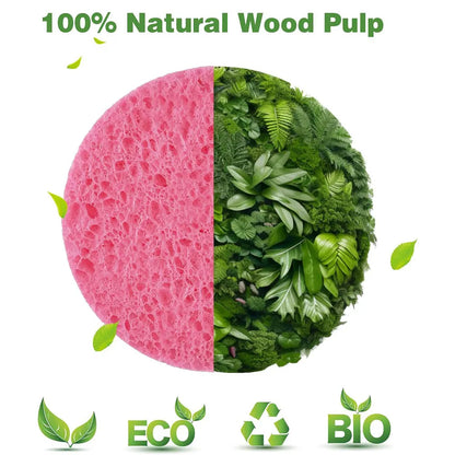 50–1000PCS Natural Wood Pulp Compressed Face Wash Sponges – Foaming Facial Cleansing Puffs for Skincare & Makeup Removal
