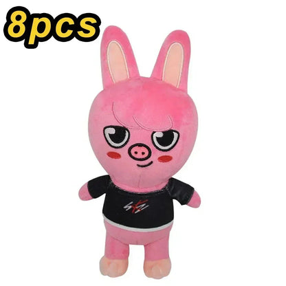 20cm Kawaii Skzoo Plush Toy Set – 8pcs Cartoon Stuffed Animals for Kids, Room Decor & Gifts