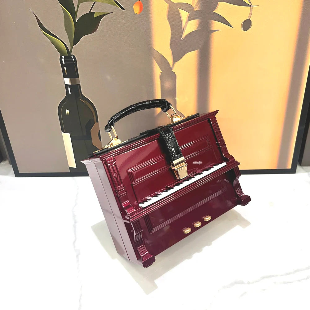 Luxury Designer Piano-Shaped Handmade Crossbody Shoulder Bag for Women – Elegant Purse, Messenger & Banquet Bag