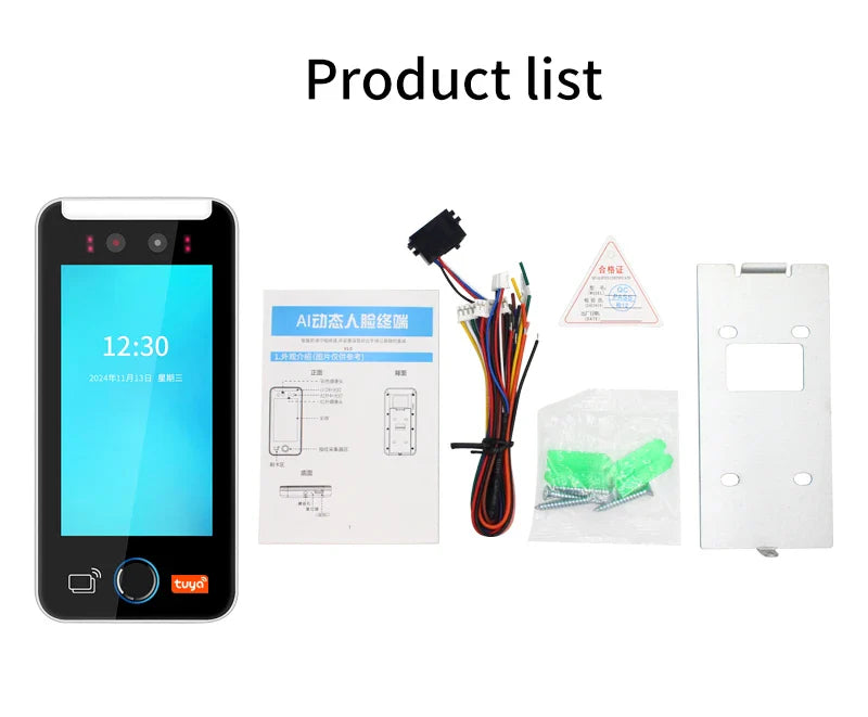 Asia Teco 5-Inch Face Recognition Access Control – WiFi TCP/IP Attendance Machine with Tuya App & Fingerprint Scanner