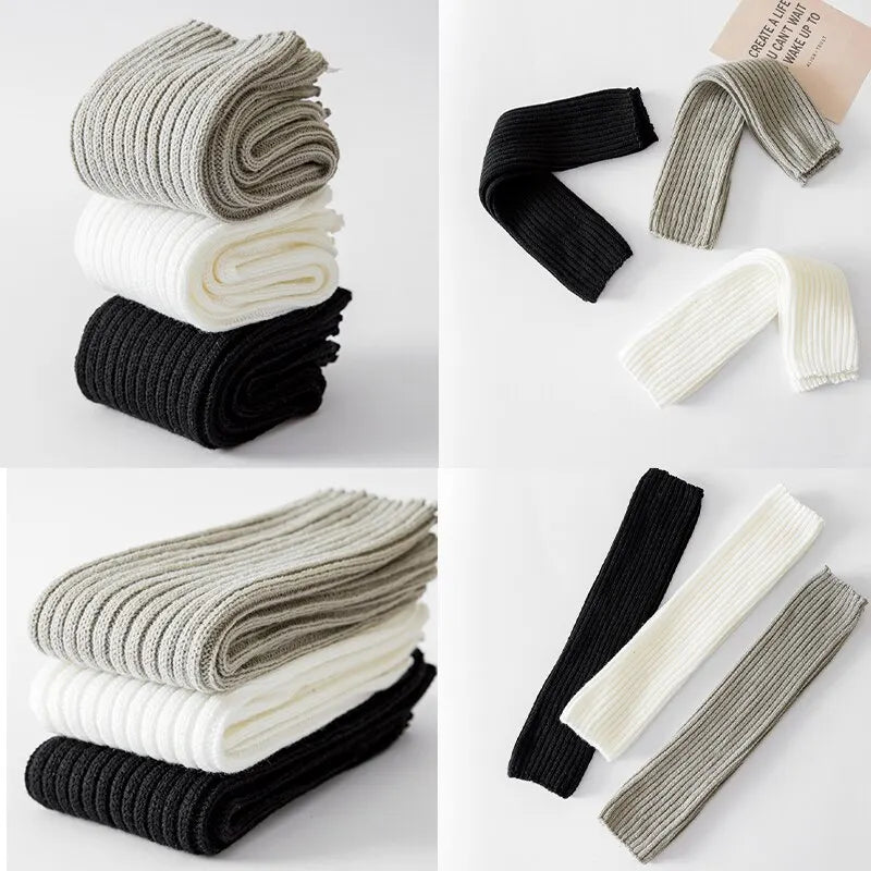 Women's Knitted Long Socks: Autumn Winter Leg Warmers - Breathable and Non-Slip Stockings for Home Comfort