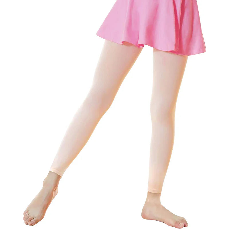 Summer Girls 60Den Semi-Transparent Velvet Matte Stirrup Tights – Footless Soft Tights for Daily Wear, Size S-XXL (80-160cm)