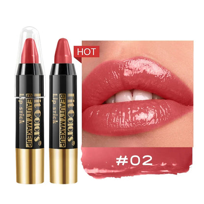 Moisturizing Crayon Lip Gloss Stick – Velvet Long-Lasting, Waterproof Jelly Tint Lipstick & Liner Pen