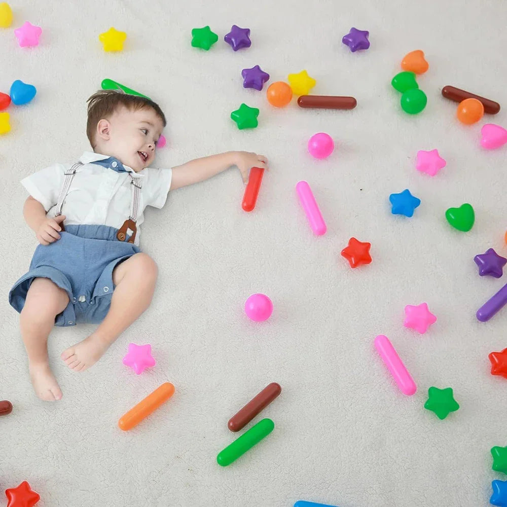 Colorful Baby Plastic Balls — Water Pool & Ocean Wave Balls with Basketball Hoop for Kids, Outdoor Tent Playhouse Toys