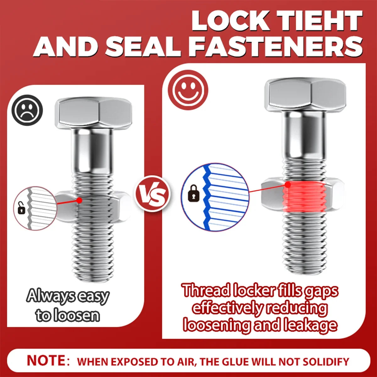Threadlocker 243/271 Adhesive Sealant - Blue Medium-to-High Strength, Oil & Heat Resistant